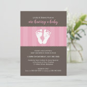 BABY SHOWER INVITATION pieds coeur mignon pieds ro (Debout devant)