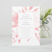 Baby shower Invitation Pink Floral Aquarelle (Debout devant)