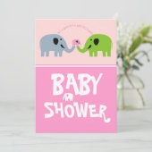 Baby shower Invitation-Pink Kaart (Staand voorkant)