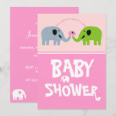 Baby shower Invitation-Pink Kaart (Voorkant / Achterkant)
