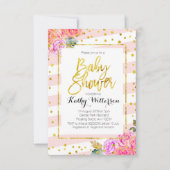 Baby shower Invitation Pink Peach Gold (Devant)
