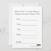 baby shower Invitation pour fille avec empreintes (Dos)