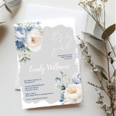 Baby shower invitation pour les pivoines bleues et