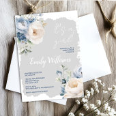 Baby shower invitation pour les pivoines bleues et