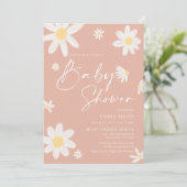Baby shower Invitation rose pâle (Debout devant)