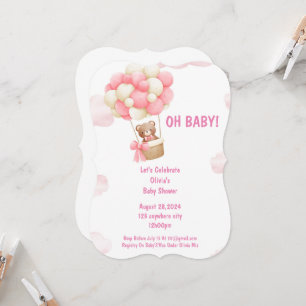 baby shower invitation rose pour les filles
