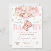Baby shower Invitation Stars Moderne Boho Teddy Be (Devant)