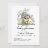 Baby Shower Invitation Sweet Little Bunny (Devant)