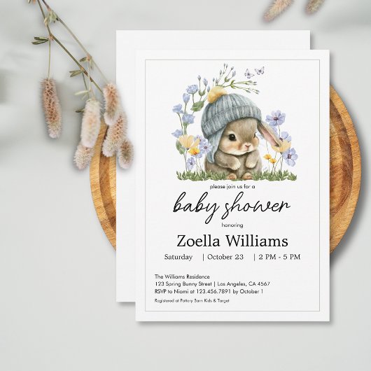 Baby Shower Invitation Sweet Little Bunny