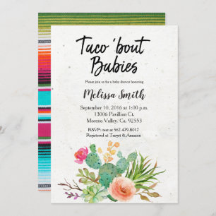 Baby shower Invitation taco sur les bébés