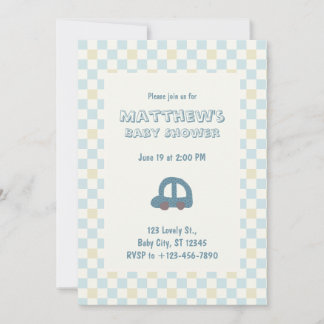 Baby Shower Invitation | Toy Car for Baby Boy Kaart