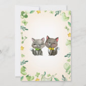 Baby shower Invitation Twins| Neutre| Chats mignon (Dos)