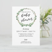 Baby shower Invitation verdure couronne (Debout devant)