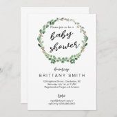 Baby shower Invitation verdure couronne (Devant / Derrière)