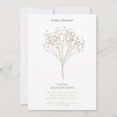 Baby Shower Invitation with Delicate Floral Art (Devant)