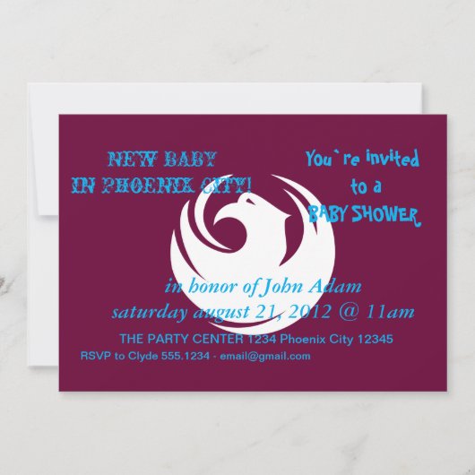 Baby Shower Invitation with Flag of Phoenix City (Devant)