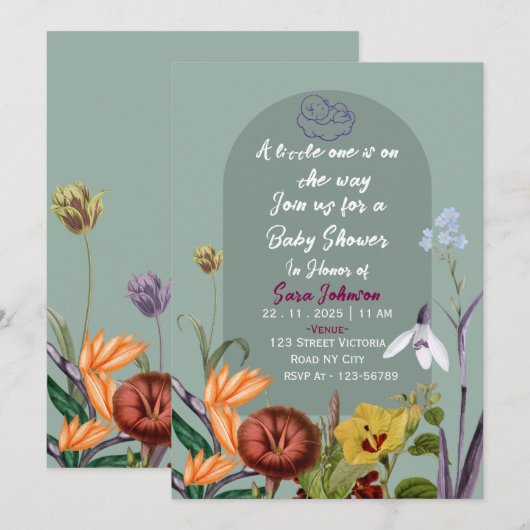 Baby Shower Invitations  (Devant / Derrière)