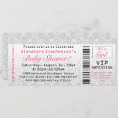 Baby shower Invitations de billets, Fille (Devant / Derrière)