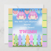 BABY SHOWER Invitations GIRL TWINS! Kaart (Voorkant)