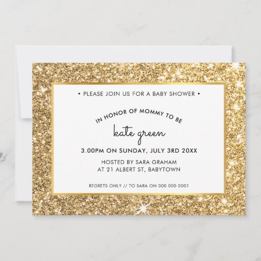BABY SHOWER INVITATIONS glamour parties scintillan (Devant)
