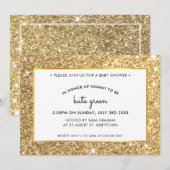 BABY SHOWER INVITATIONS glamour parties scintillan (Devant / Derrière)