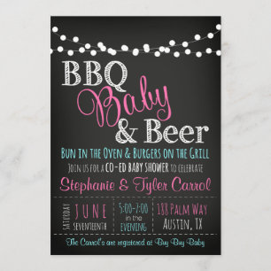 Baby Shower Invitations pour bébés et bières BBQ B