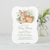 Baby shower invitations with an adorable  fawn. (Debout devant)