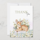 Baby shower invitations with an adorable fawn. (Devant)