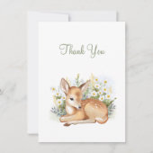 Baby shower invitations with an adorable fawn. (Devant)