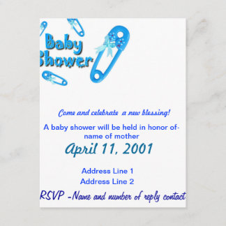 baby shower Invite-Boy Kaart