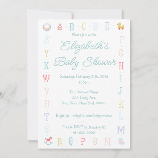 Baby Shower Invite Kaart (Voorkant)