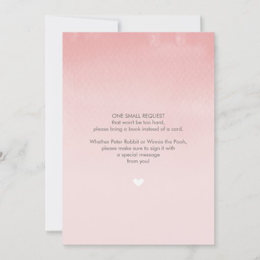 BABY SHOWER INVITE ombre waterverf mint koraal Kaart (Achterkant)