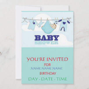BABY SHOWER INVITEERT KAART