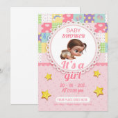 Baby shower is een meisje. kaart (Voorkant / Achterkant)