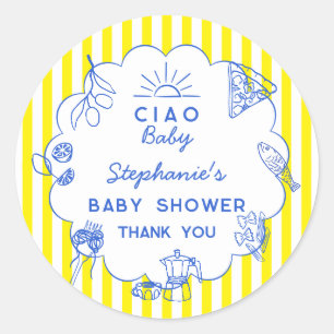 Baby shower italien à thème Ciao Baby Stickers
