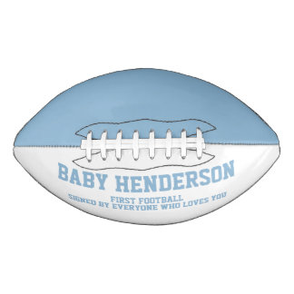 Baby Shower It's A Boy Sports Blue White First  American Football