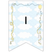 Baby shower Jaune/Bleu/Château, Bannière à queue n (Troisième drapeau)