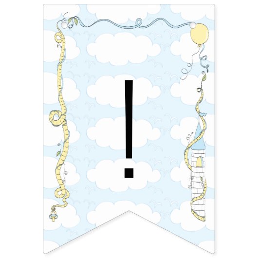 Baby shower Jaune/Bleu/Château, Bannière à queue n (Seizième drapeau)