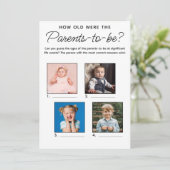 Baby shower Jeu Quel Âge Était La Carte Des Parent (Debout devant)