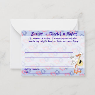 Baby shower Jeu Utile Carte de conseil