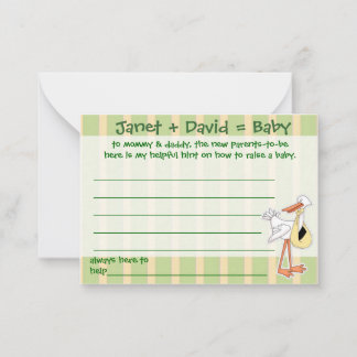 Baby shower Jeu Utile Carte de conseil