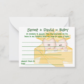 Baby shower Jeu Utile Carte de conseil