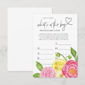 Baby shower Jeux Bébé Fille Douche Faveurs Carte (Devant / Derrière)