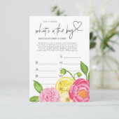 Baby shower Jeux Bébé Fille Douche Faveurs Carte (Debout devant)