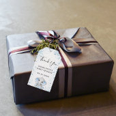 Baby shower jongen blauw wit olifant dank u cadeaulabel