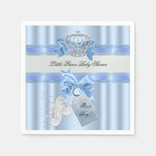 Baby Shower Jongen Blauwe Kleine Prins Kroon 3a Servet