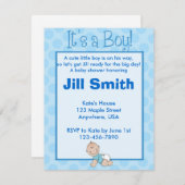 baby shower - jongen kaart (Voorkant / Achterkant)