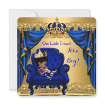 Baby Shower Jongen Kleine Prins Koninklijk Blauw G