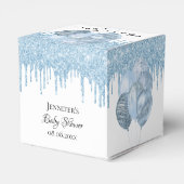Baby shower jongen lichtblauwe witte ballonnen bedankdoosjes (Achterkant)