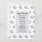 Baby shower Jongen Meisje Olifant Patterns Grijs Z Kaart (Voorkant)